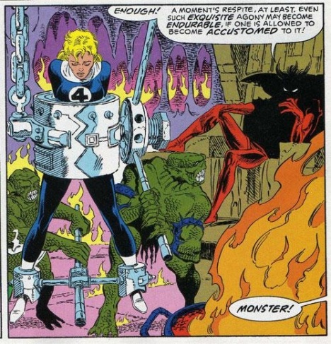 Susan being tortured by Mephisto from Fantastic Four #277