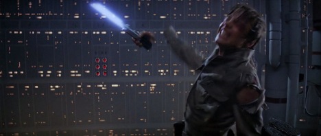 Luke loses lightsaber along with his hand